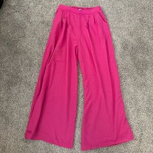 Francesca's Collections Raspberry Pink Wide-Leg Palazzo Pants